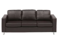 Sofy i kanapy - Vente-Unique Sofa 3-osobowa z materiału skóropodobnego ACKLEY - Czekoladowy - miniaturka - grafika 1