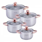 Zestawy garnków i patelni - Kamille Elegancki zestaw komplet garnków ze stali nierdzewnej 8el. 4937 - miniaturka - grafika 1