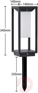 Lucande Lucande Eliel solarna lampa cokołowa LED, 34 cm - Lampy ogrodowe - miniaturka - grafika 4