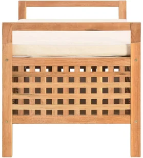 vidaXL Ławka ze schowkiem, 93x49x49 cm, lite drewno orzechowe vidaXL - Ławki do przedpokoju - miniaturka - grafika 4