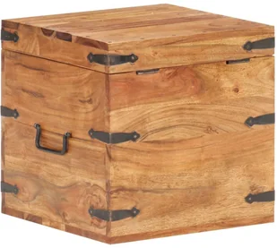 vidaXL Skrzynia, 40x40x40 cm, lite drewno akacjowe vidaXL - Pudła i pojemniki do przechowywania - miniaturka - grafika 5