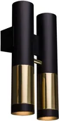 Lampy ścienne - Amplex Kinkiet LAMPA ścienna KAVOS 0381 metalowa OPRAWA okrągłe tuby przyścienne czarne złote 0381 - miniaturka - grafika 1