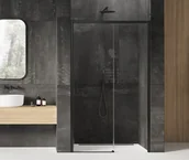 Ścianki i drzwi prysznicowe - New Trendy Drzwi wnękowe prysznicowe przesuwne 160x200 Lewe PRIME BLACK D-0328A ! D-0328A - miniaturka - grafika 1