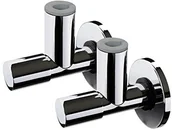 Zawory i kraniki - Sanitop-Wingenroth Designerski zawór kątowy z rozetą wsuwaną | luksusowy | 1/2 cala | mosiądz chromowany | zestaw 2 sztuk 22537 3 - miniaturka - grafika 1