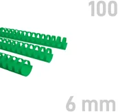 Grzbiety do bindownic - Opus Grzbiety do bindowania 6mm zielone plastikowe 100szt. GRP.151 - miniaturka - grafika 1
