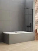 Parawany nawannowe - New Trendy NEW SOLEO BLACK parawan nawannowy jednoelementowy czarny profil czarna kratka 70x140 cm uniwersalny P-0047 P-0047 - miniaturka - grafika 1