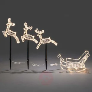 KonstSmide Dekoracja bożonarodzeniowa LED Sanie Zaprzęg św Mikołaja 4447-103 LED ciepły biały - Oświetlenie świąteczne - miniaturka - grafika 5