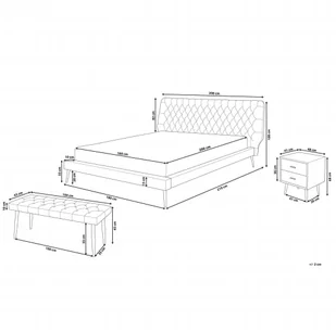 Beliani Zestaw mebli do sypialni ekoskóra 160 x 200 cm szary ESSONNE - Łóżka - miniaturka - grafika 7