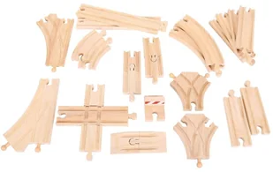 Bigjigs Toys Zestaw torów 25 elementów - Pociągi dla dzieci - miniaturka - grafika 2