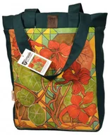 Torby szkolne - Torba na dobre zakupy Nasturcje zielona - miniaturka - grafika 1