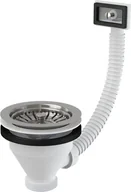 Syfony - Alcaplast Zestaw odpływowo-przelewowy 3 1/2" z nierdzewnym sitkiem 115 mm, A38 - miniaturka - grafika 1