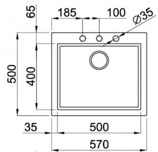 Elleci Quadra 105 (nakładany) 43 Tortora - Zlewozmywaki - miniaturka - grafika 3