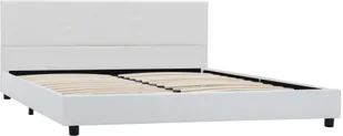 vidaXL Rama łóżka, biała, sztuczna skóra, 120 x 200 cm - Łóżka - miniaturka - grafika 2