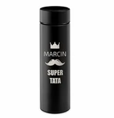 Kubki termiczne - Murrano Kubek termiczny Termos z wyświetlaczem LED z grawerem dla taty KUB-E-BK-038 - miniaturka - grafika 1