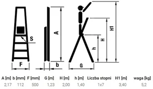 996 99674639 Drabina domowa 7 stopniowa czerwona wysokość robocza 3,40m) 74639-uniw - Drabiny 996 99674639 Drabina domowa 7 stopniowa czerwona wysokość robocza 3,40m) 74639-uniw - Drabiny - miniaturka - grafika 2