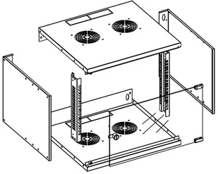 Techly Pro TechlyPro Szafka wisząca ECO 19'' 6U/320 mm szklane drzwi zmontowana szara 022212 - Szafy rack - miniaturka - grafika 3