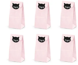 PartyDeco Torebki na słodycze "Kotek", 6 szt TNS11 - Gadżety na imprezę - miniaturka - grafika 2