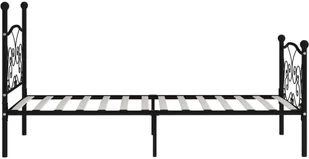 vidaXL Rama łóżka ze stelażem z listw, czarna, metalowa, 100 x 200 cm - Łóżka - miniaturka - grafika 3