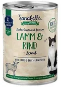 Mokra karma dla kotów - Sanabelle Jagnięcina, wołowina i olej lniany puszka 400g - miniaturka - grafika 1