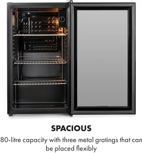 Klarstein Beersafe XXL Onyx, lodówka, A+, LED, 3 ruszt metalowe, szklane drzwi, onyks HEA-Beersafe-XXL-OX - Szafy i witryny chłodnicze - miniaturka - grafika 4