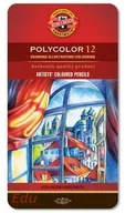 Przybory szkolne - Koh-i-Nor Kredki Polycolor metaliczne 12 kolorów cienkie (3822) KR56KH - miniaturka - grafika 1