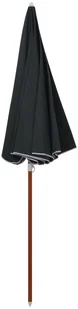 vidaXL Parasol na stalowym słupku, 240 cm, antracytowy vidaXL - Parasole ogrodowe - miniaturka - grafika 3