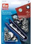 Artykuły kaletnicze - PRYM Oczka fi8mm Srebrne 24szt przyrząd PRYM 5010 - miniaturka - grafika 1