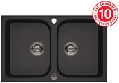 Zlewozmywaki - Laveo Porto 2-komorowy czarny - miniaturka - grafika 1