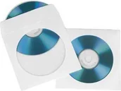 Pudełka i akcesoria na płyty CD - Hama 1x100 CD/DVD Paper Sleeves white SK 51174 - 51174 - miniaturka - grafika 1
