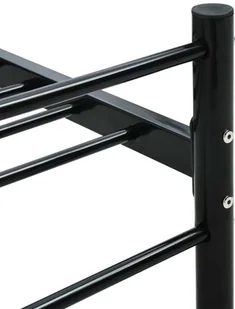 vidaXL Rama łóżka, czarna, metalowa, 180 x 200 cm - Łóżka - miniaturka - grafika 5