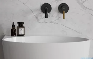 Omnires Y bateria umywalkowa podtynkowa czarna/złota Y1215HBLGL - Baterie podtynkowe - miniaturka - grafika 3