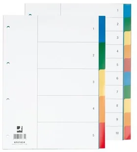 Q-CONNECT Przekładka , PP, A4, 230x297mm, 10+1 kart, mix kolorów KF01836 - Przekładki do segregatorów - miniaturka - grafika 4