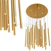 Lampy sufitowe - Maxlight LAMPA wisząca ORGANIC P0242D metalowa OPRAWA zwis LED 45W 3000K tuby sople złote P0242D - miniaturka - grafika 1