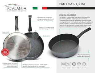Toscania Patelnia ceramiczna głęboka Toscania 28 cm - Patelnie - miniaturka - grafika 9