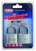 Kłódki - Abus ABUS 56394 Kłódka 64TI/40 2 sztuka kłódka 40 MM 56394 - miniaturka - grafika 1