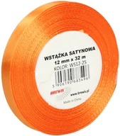 Pasmanteria - Brewis Wstążka dekoracyjna satynowa 12mm/32m pomarańczowa 25 - miniaturka - grafika 1