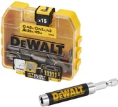 Klucze i nasadki - DeWalt zestaw 15 szt. końcówek Torison TX20, TX25, PH2, PZ2, PZ3 + adapter, 1/4", Small Bulk Storage, ToughCase+ [DT71573] - miniaturka - grafika 1