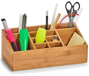 Zeller Organizer na kosmetyki akcesoria biurowe 16 przegródek bambusowy 25385 - Gadżety do domu - miniaturka - grafika 2