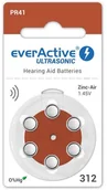 Baterie i akcesoria - EverActive 6 x baterie do aparatów słuchowych ULTRASONIC 312 - miniaturka - grafika 1