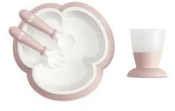 Baby Bjorn Zestaw do karmienia, Powder Pink - Zestawy naczyń dla dzieci - miniaturka - grafika 2