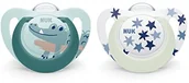 Smoczki uspokajające - NUK NUK Star Night & Day smoczek dla niemowląt | 6-18 miesięcy | Świecące smoczki | Silikon bez BPA | Zielony krokodyl | 2 sztuki - miniaturka - grafika 1