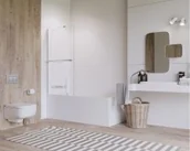 Parawany nawannowe - Radaway Idea PNJ 60 parawan nawannowy jednoczęściowy 600x1500 chrom przejrzyste z wieszakiem 10001060-01-01W - miniaturka - grafika 1