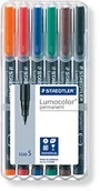 Flamastry - Staedtler 313 WP6 Lumocolor pisak uniwersalny S-koronka, trwałe, około 0.4 MM, 6 sztuki w kolorze możliwości instalacji Staedtler Box 313 WP6 - miniaturka - grafika 1