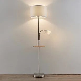 LINDBY Lindby Aovan lampa podłogowa półka i USB, nikiel - Lampy stojące - miniaturka - grafika 2
