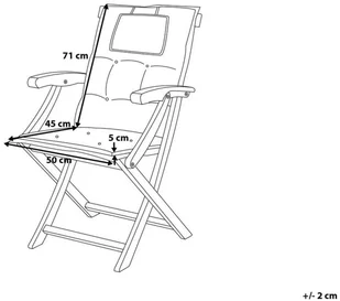 Beliani Zestaw 2 poduszek na krzesła ogrodowe szary TOSCANA - Poduszki ogrodowe - miniaturka - grafika 6