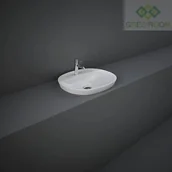 Umywalki - RAK Ceramics Ceramics VARIANT UMYWALKA WPUSZCZANA OWALNA 50X42 CM Z OTWOREM BIAŁY POŁYSK VARDI25001AWHA - miniaturka - grafika 1