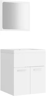 VidaXL Lumarko Zestaw mebli łazienkowych, biały, płyta wiórowa! 3071684 VidaXL - Meble łazienkowe - miniaturka - grafika 2