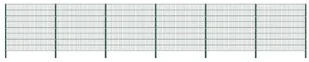 vidaxl Panel ogrodzeniowy ze słupkami, żelazny, 10,2 x 1,6 m, zielony - Ogrodzenia - miniaturka - grafika 2