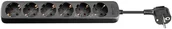 Przedłużacze i rozgałęźniki - Goobay 96050 rozgałęziacz 3 m 6 Gniazdo(a) sieciowe Czarny, Listwa zasilająca - miniaturka - grafika 1