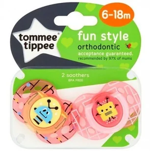 Tommee Tippee Smoczek ortodontyczny Fun Style - silikon, 6-18m (2szt.) - Smoczki uspokajające - miniaturka - grafika 3